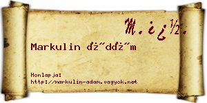 Markulin Ádám névjegykártya